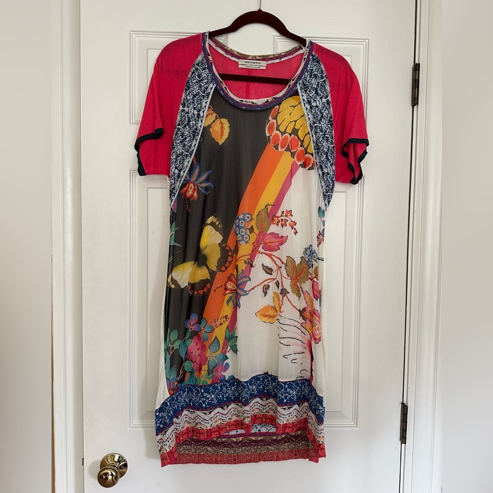 Designed in Barcelona, Aldo Martins mixed fabric dress.